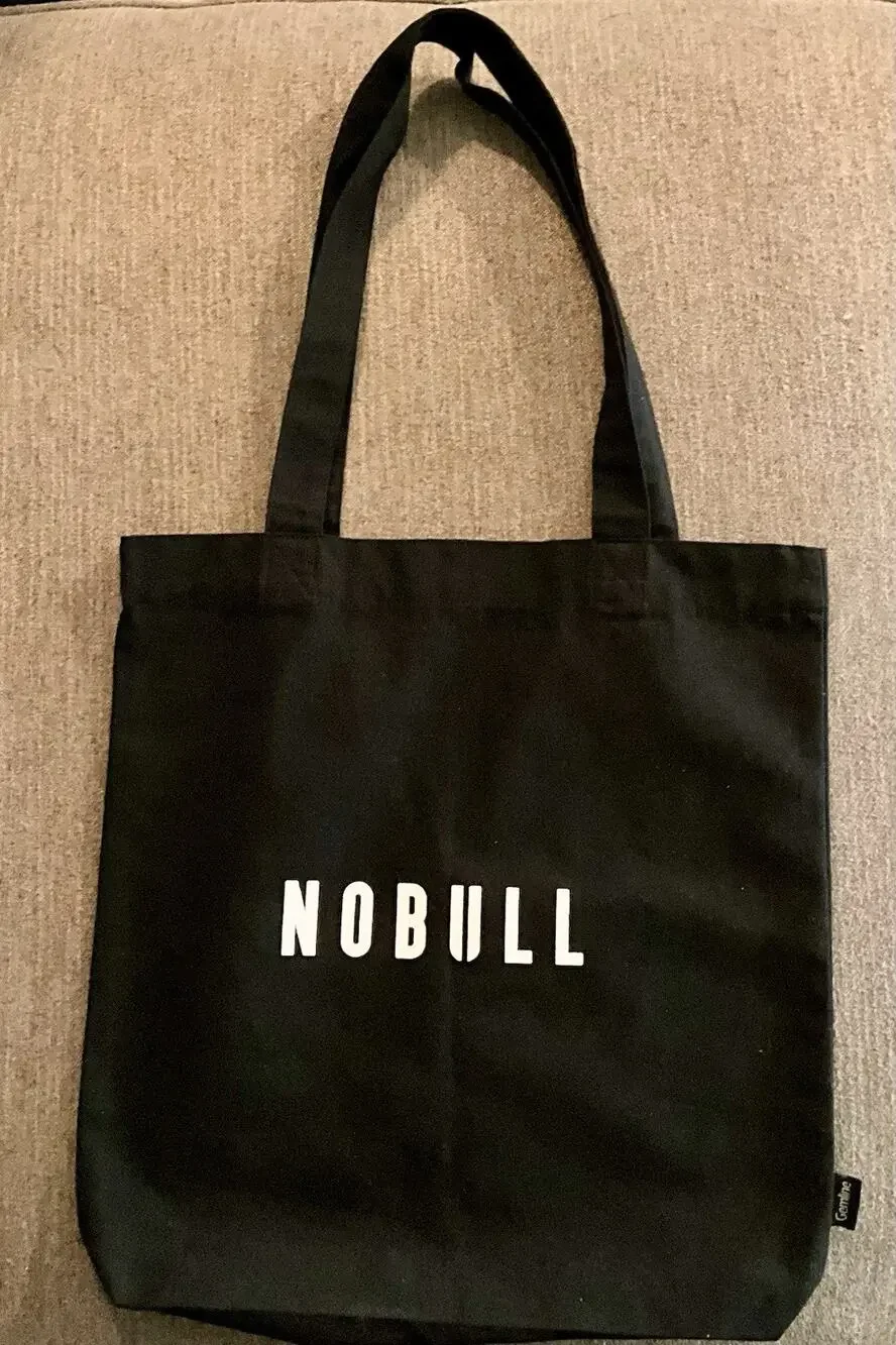 NOBULL Brand Tote Bag Large, Black, Gym Travel Shopping Tote Bag 14.5”x15” NWOT